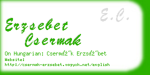 erzsebet csermak business card